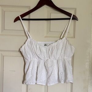 Hollister White Eyelet Women's Top
